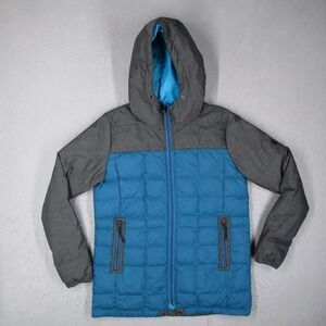 686 Airflight Down Parka Womens Medium Blue Grey Puffer Hooded Jacket L4W316